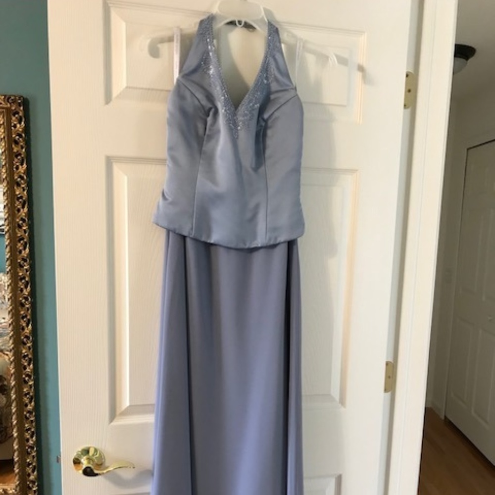 Periwinkle Formal Halter Dress
